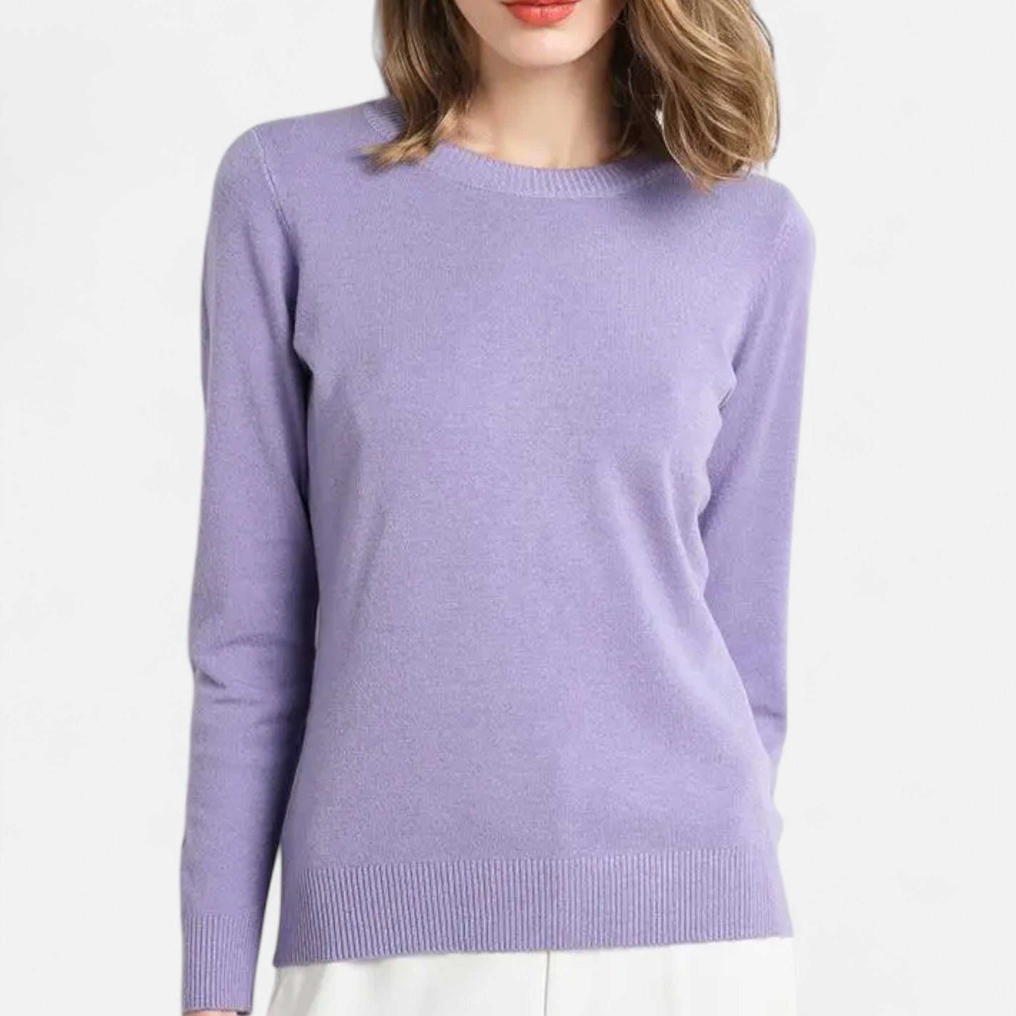 Damenpullover mit Rundhalsausschnitt und schmaler Silhouette für den Winter