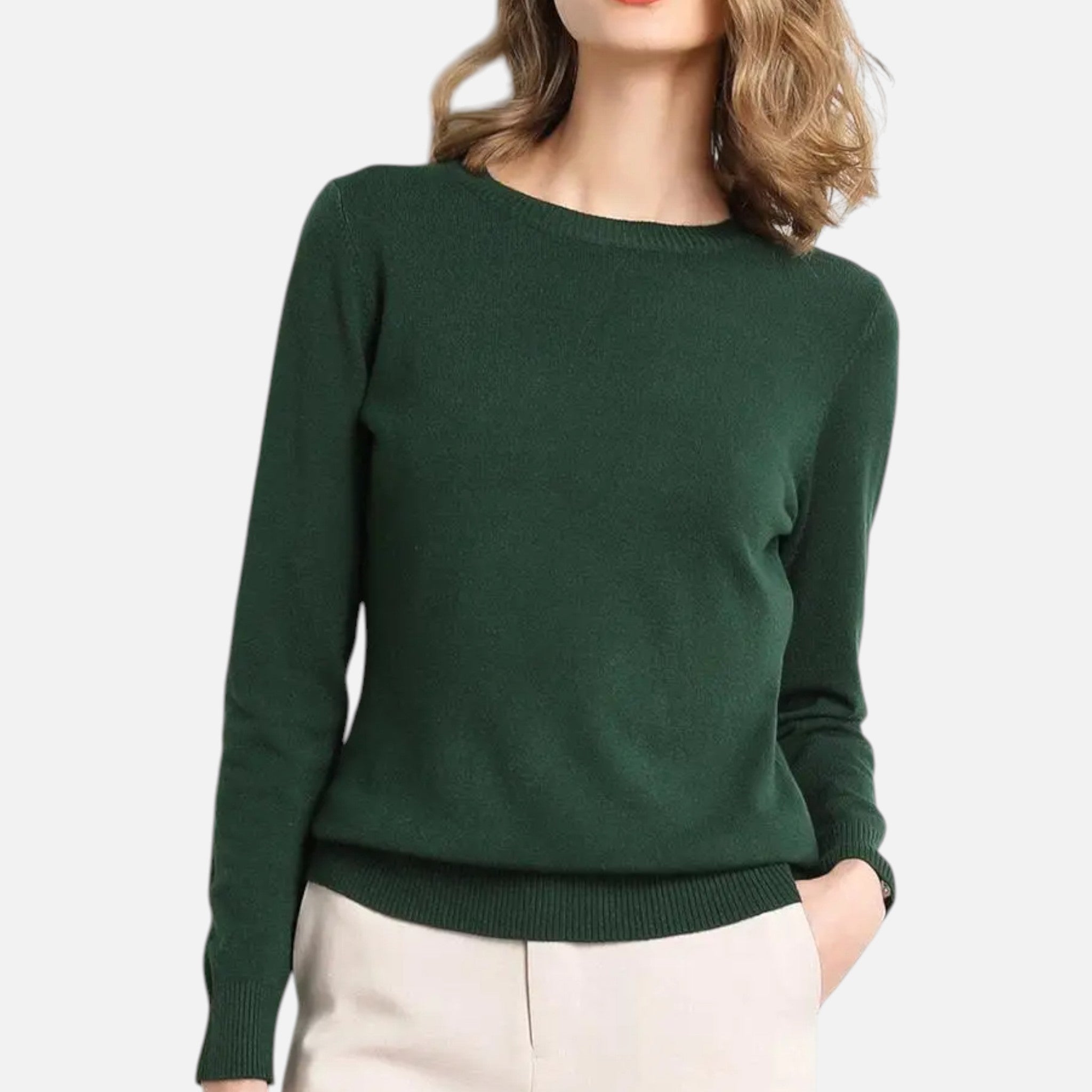 Damenpullover mit Rundhalsausschnitt und schmaler Silhouette für den Winter