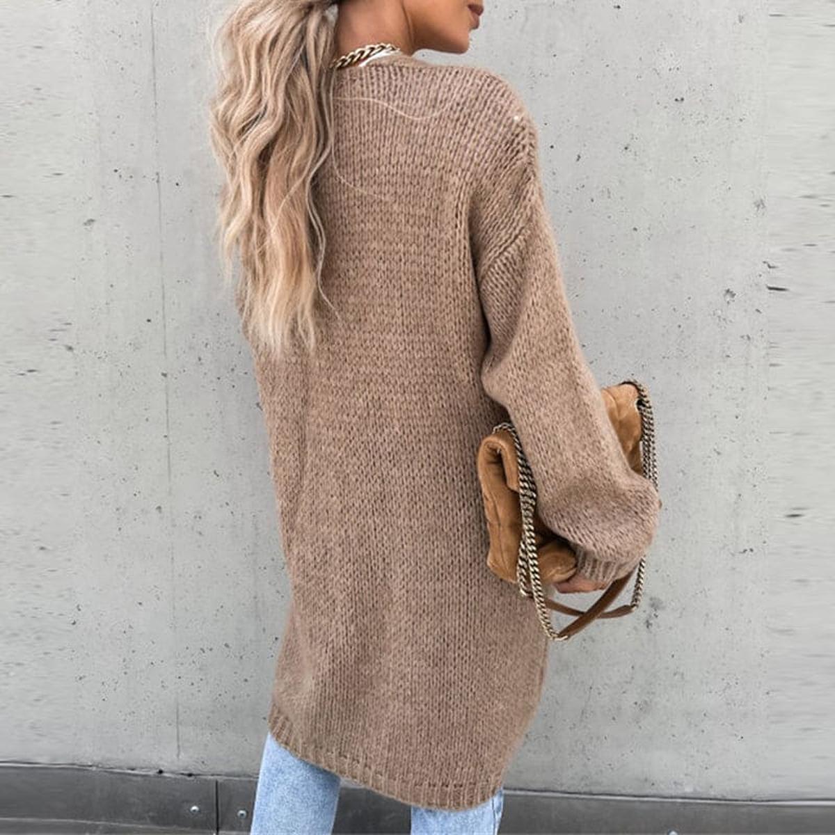 Damen Strickjacke mit langen Ärmeln für den Winter