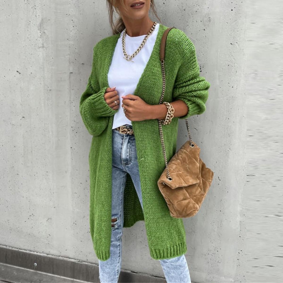Damen Strickjacke mit langen Ärmeln für den Winter