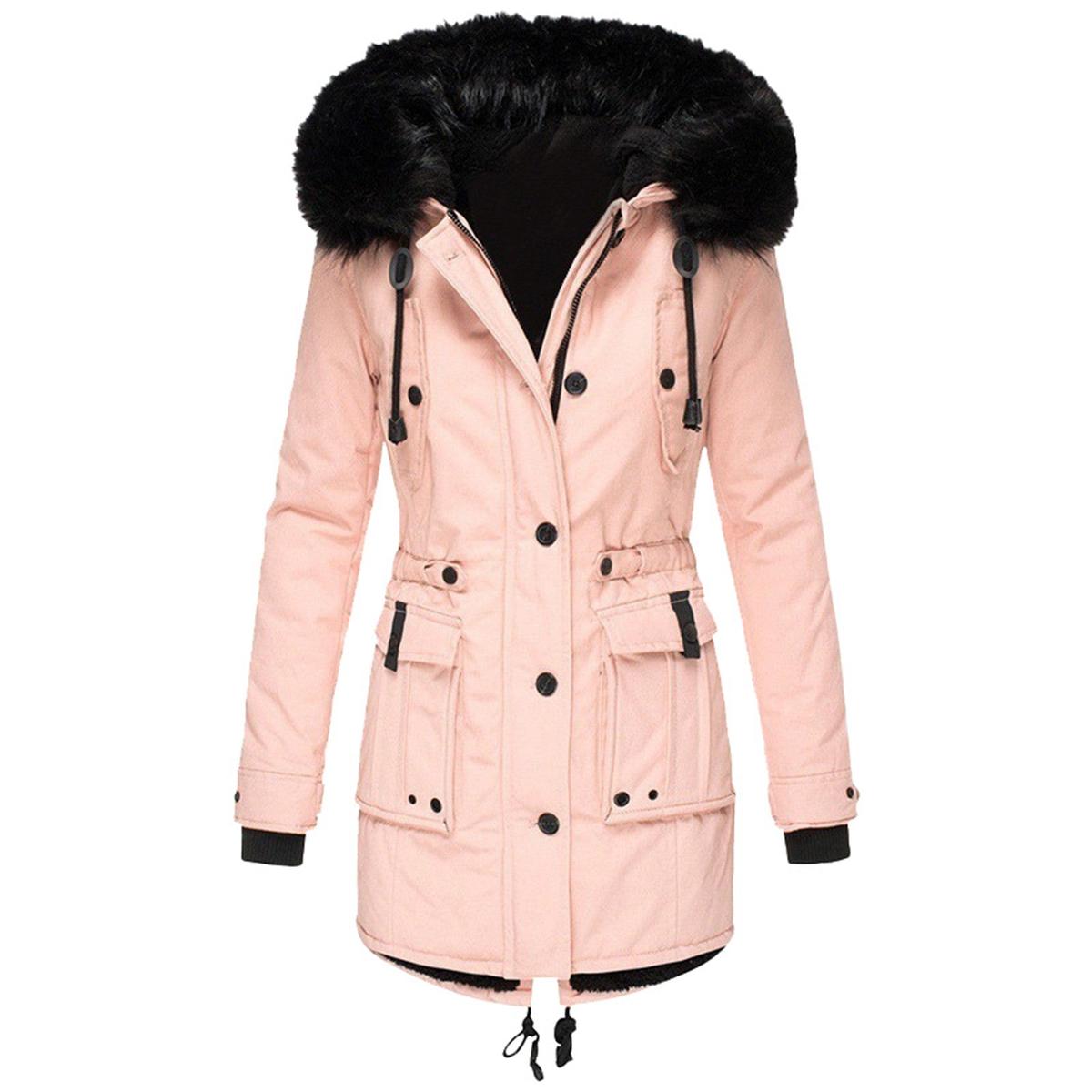 Damen Winterparka mit Kapuze und verstellbarer Taille