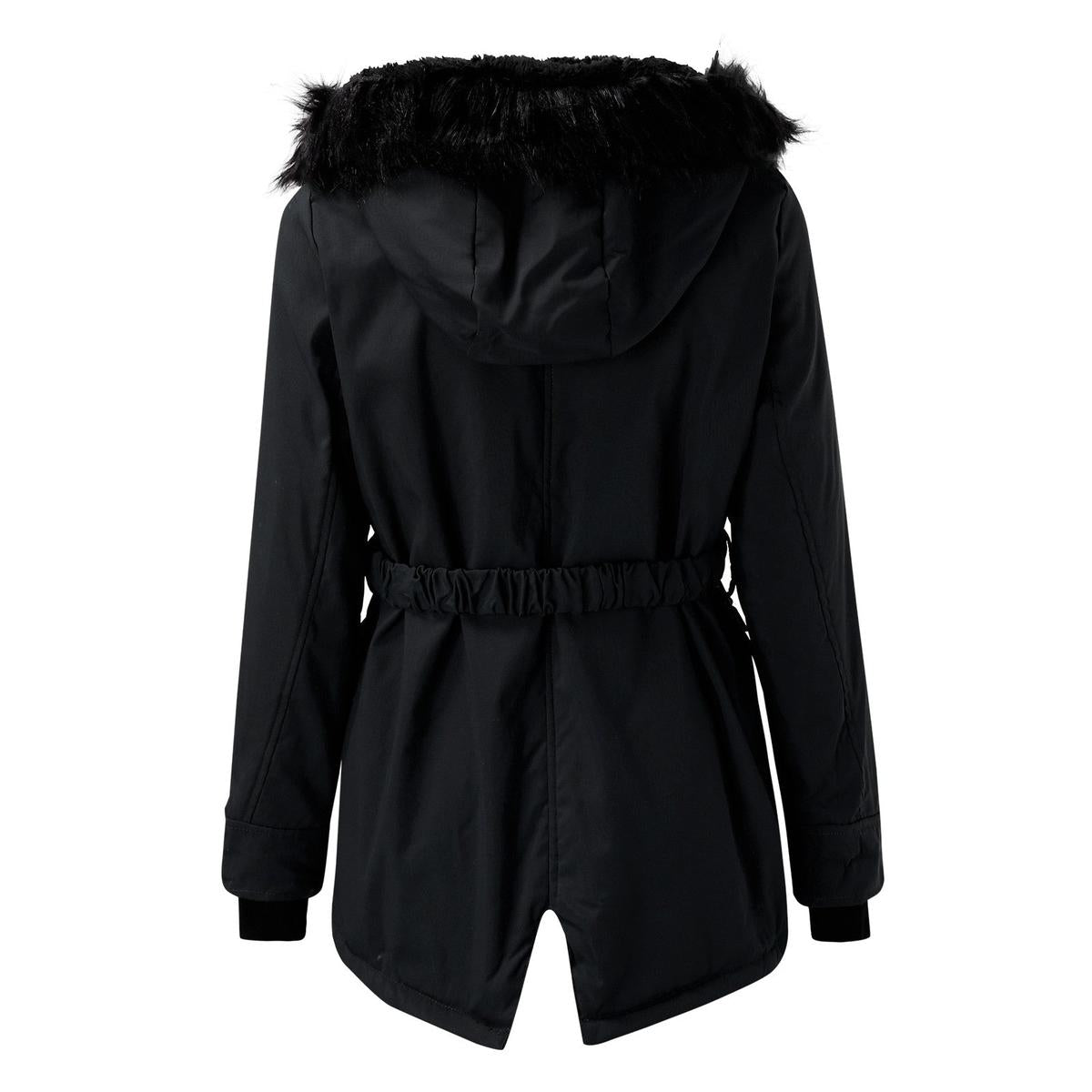 Damen Winterparka mit Kapuze und verstellbarer Taille