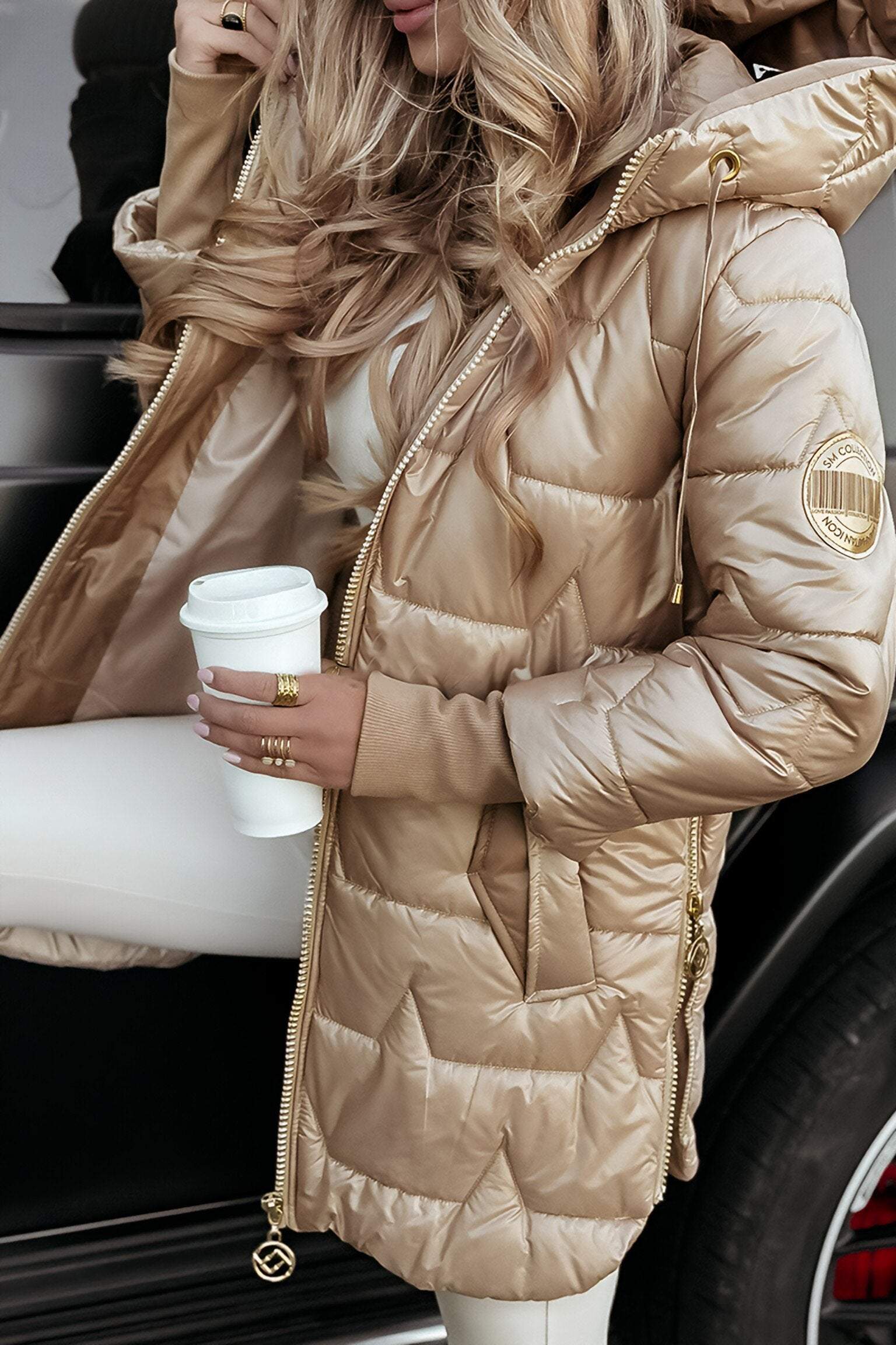 Winter Daunenjacke mit Kapuze für Damen
