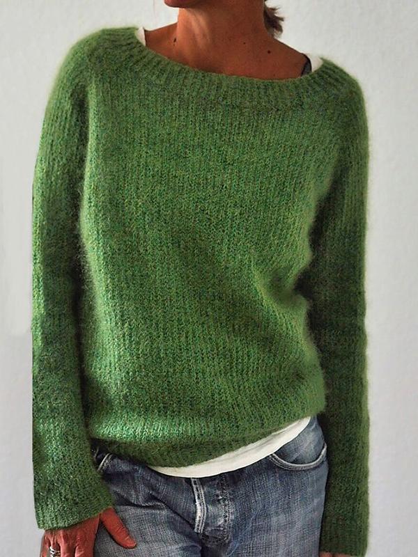 Damenpullover mit rundem Halsausschnitt und dezenter