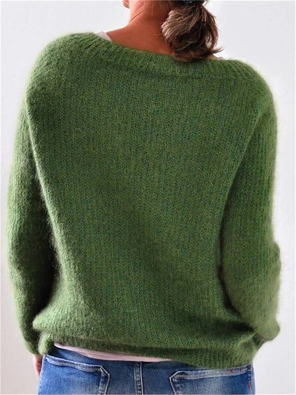 Damenpullover mit rundem Halsausschnitt und dezenter
