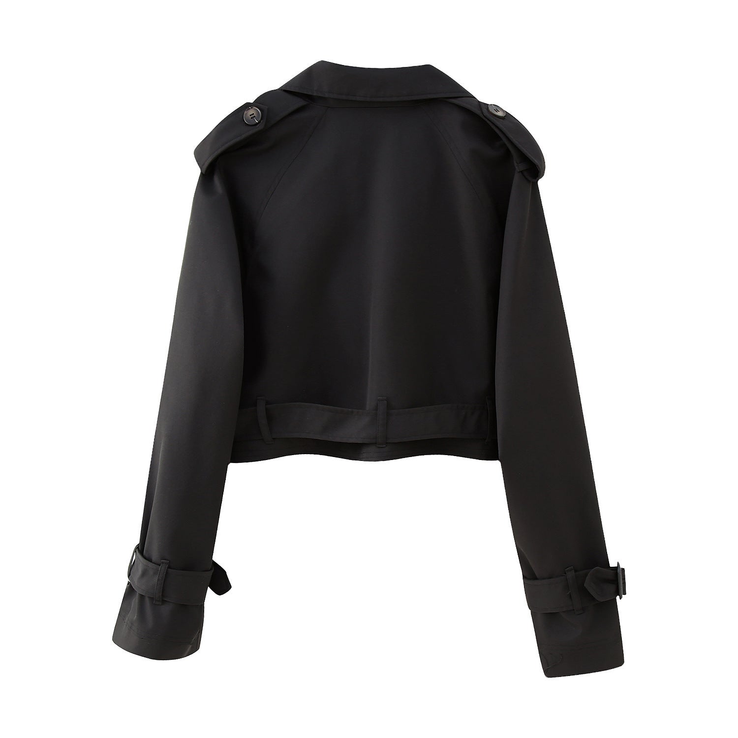Damen Kurze Jacke mit Gürtel und klaren Linien