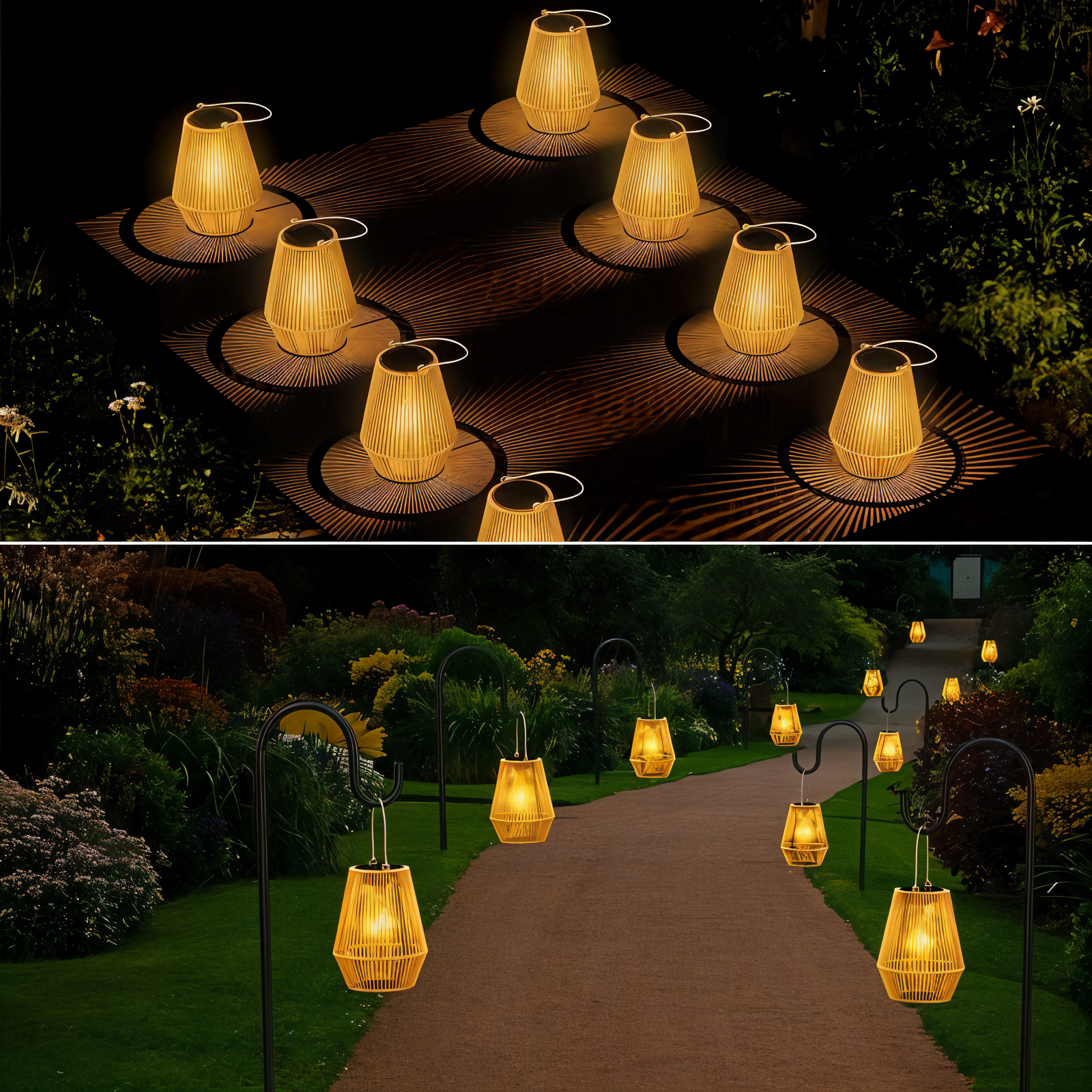 Stilvolle Solar-Außenlampe aus Bambus für Garten und Terrasse – Wasserdicht und Langlebig-5