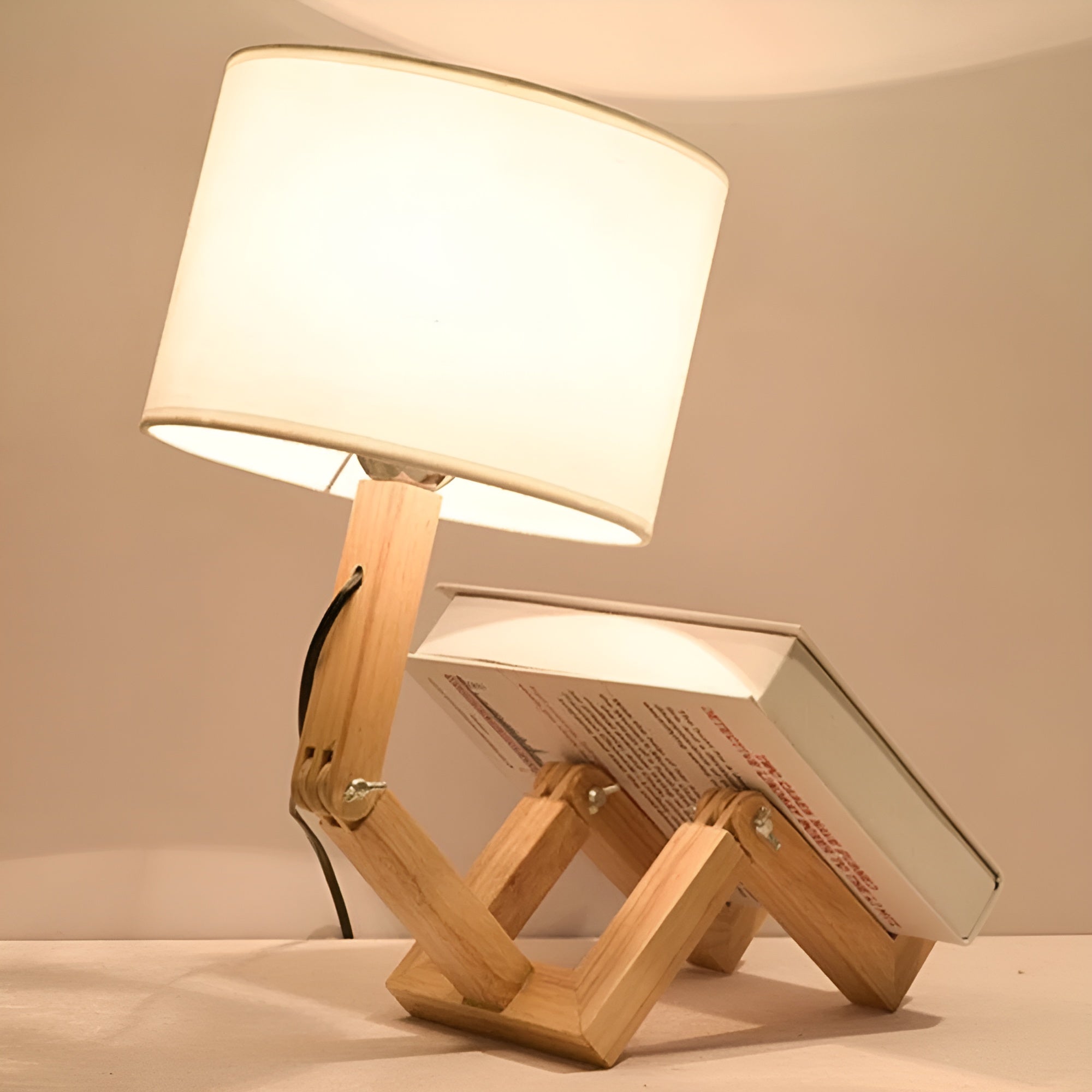 Flexible WoodMan Lampe - Massivholz-Roboter-Schreibtischlampe-4