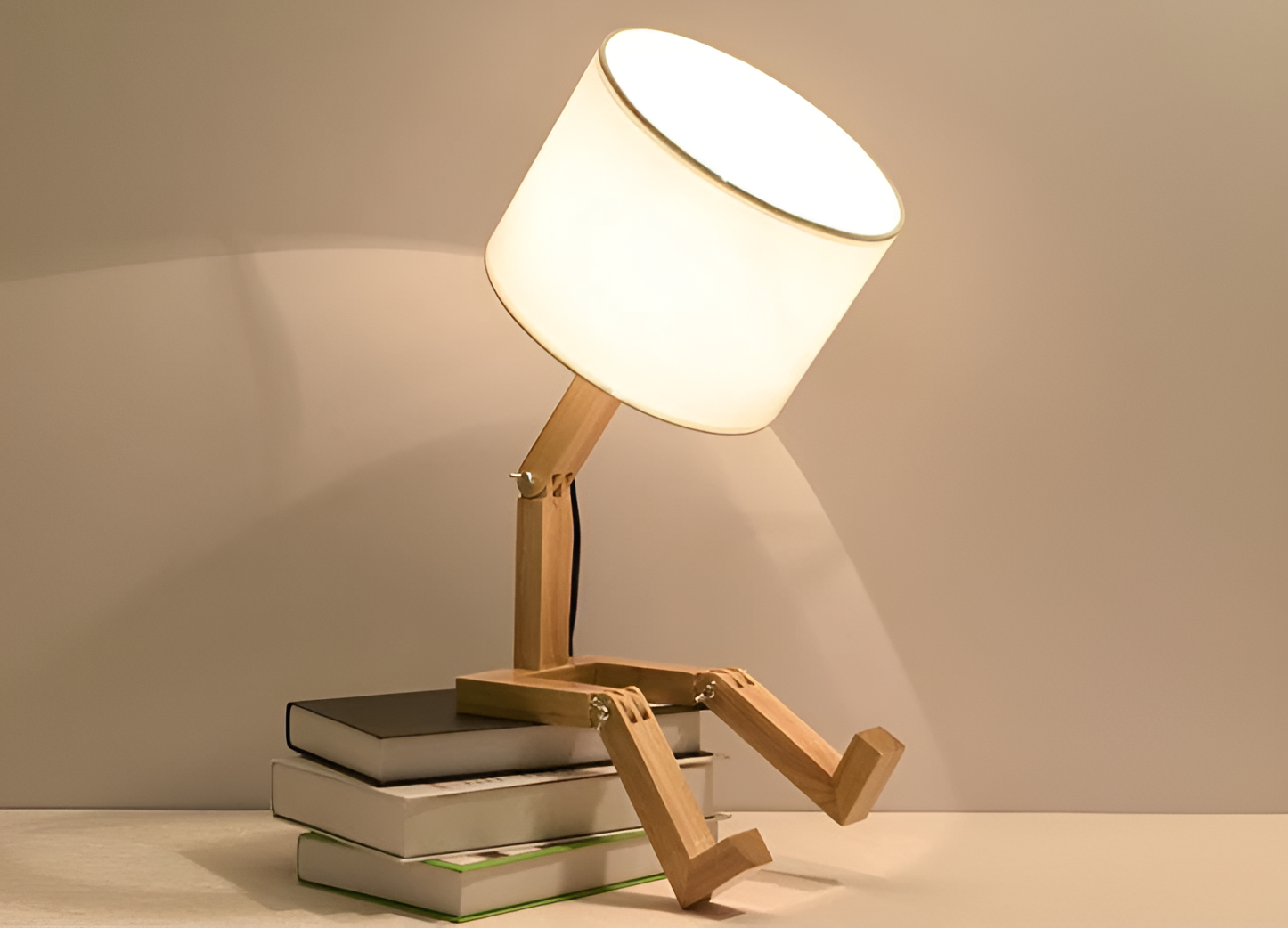 Flexible WoodMan Lampe - Massivholz-Roboter-Schreibtischlampe-6