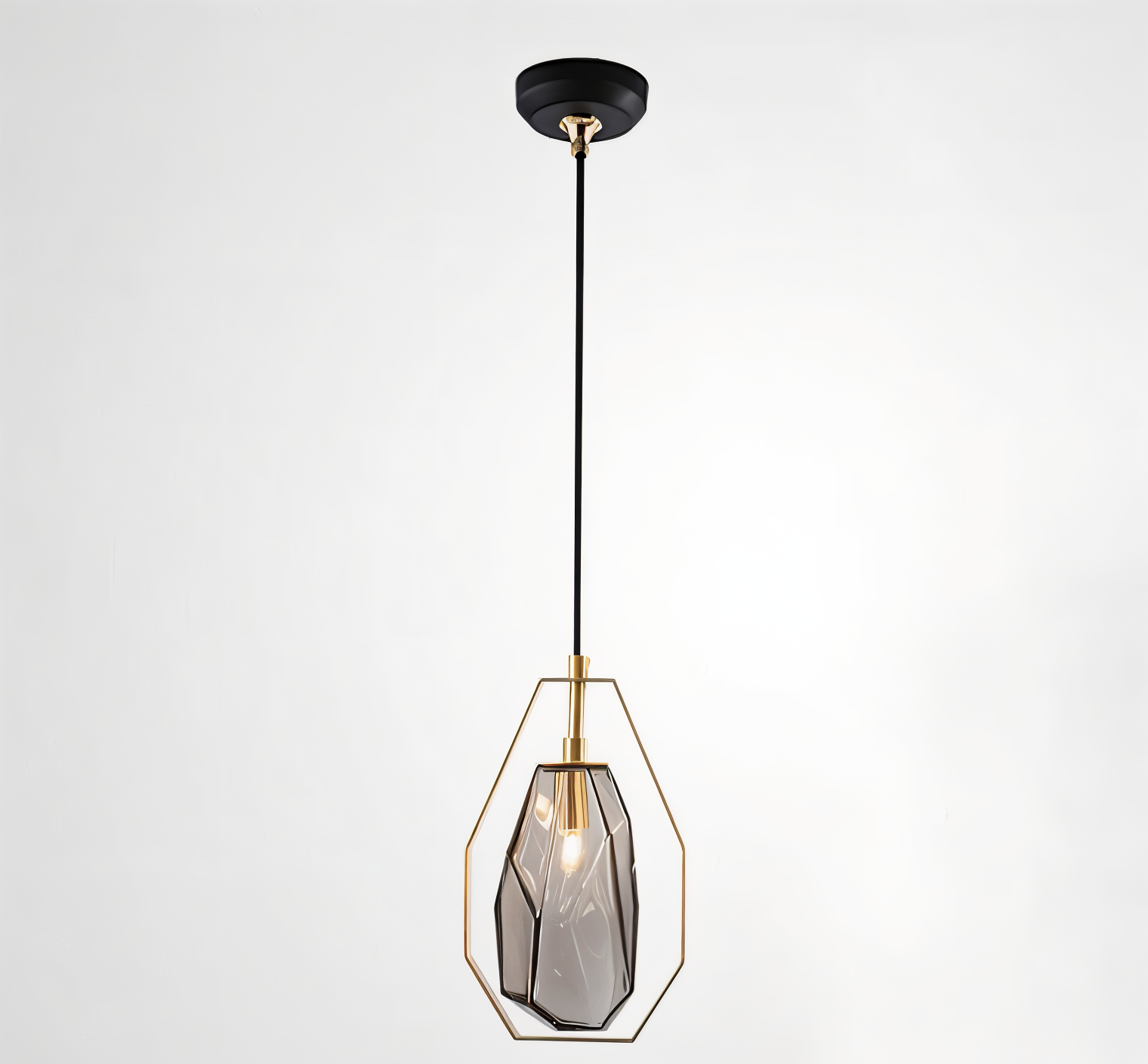 Variant image for Minimalistische Pendelleuchte Hängelampe mit Bernsteinfarbenem Glas für Esszimmer Akzente-2