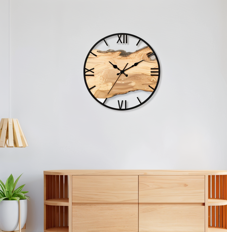 Moderne Wanduhr mit Holzmaserung – Minimalistischer Hingucker für Ihr Zuhause-3