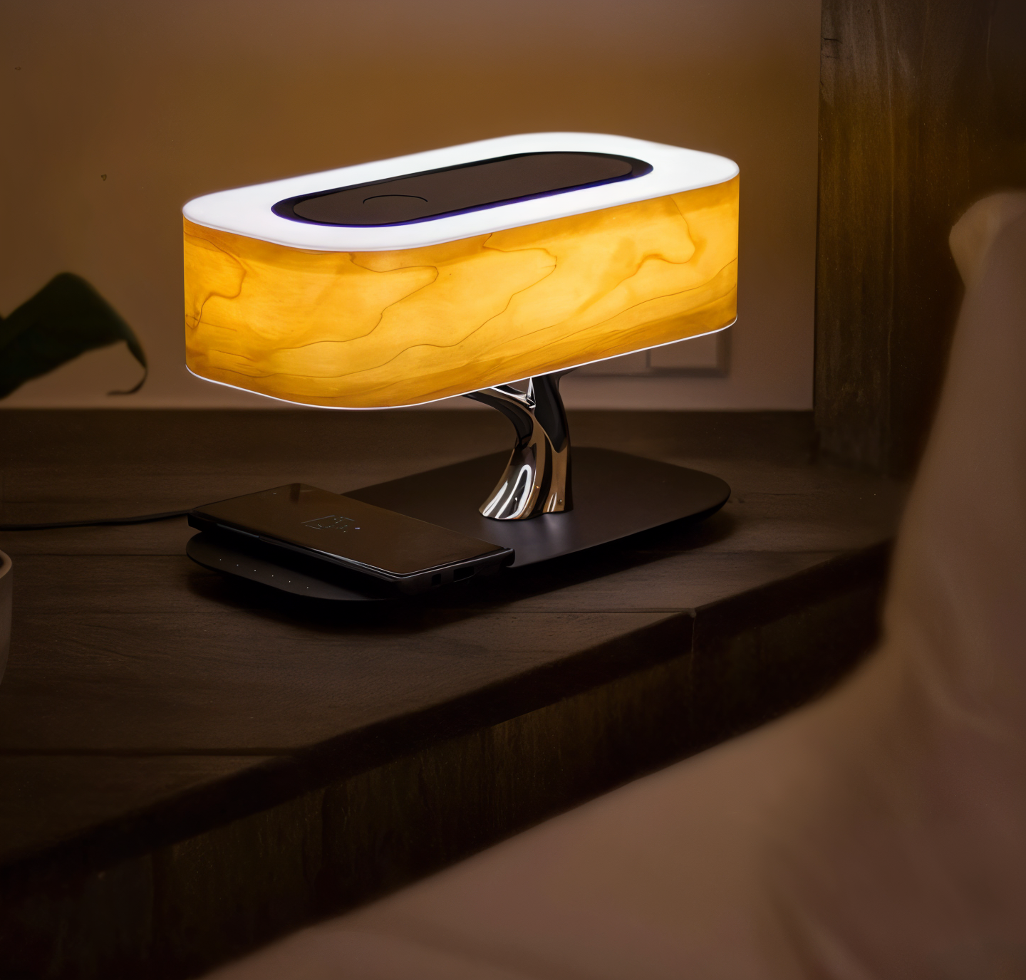 Moderne Kabellose Tischlampe mit Bluetooth Lautsprecher und Touch-Steuerung-5