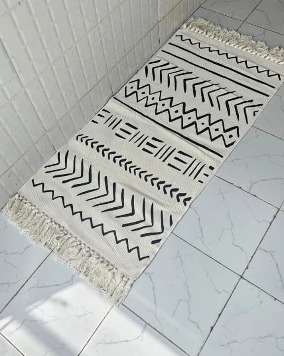 Bohemian Teppich Wohnzimmer mit Quasten – Geometrisches Design für Eleganz und Gemütlichkeit-4