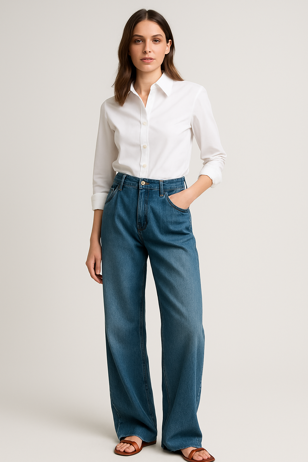 Jeans mit weitem bein für damen