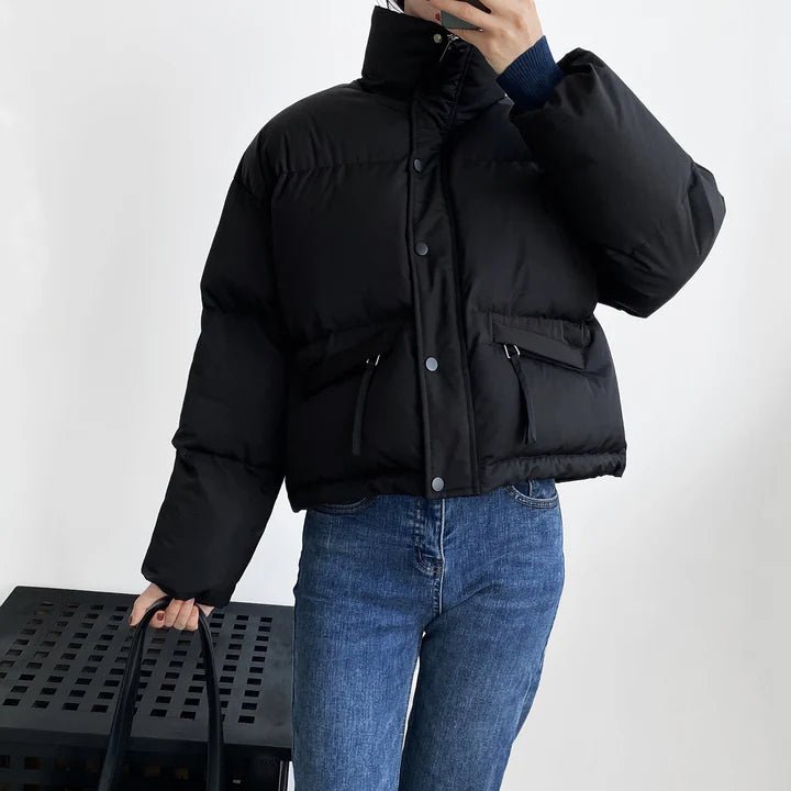 Damen Pufferjacke mit Kapuze und Reißverschluss