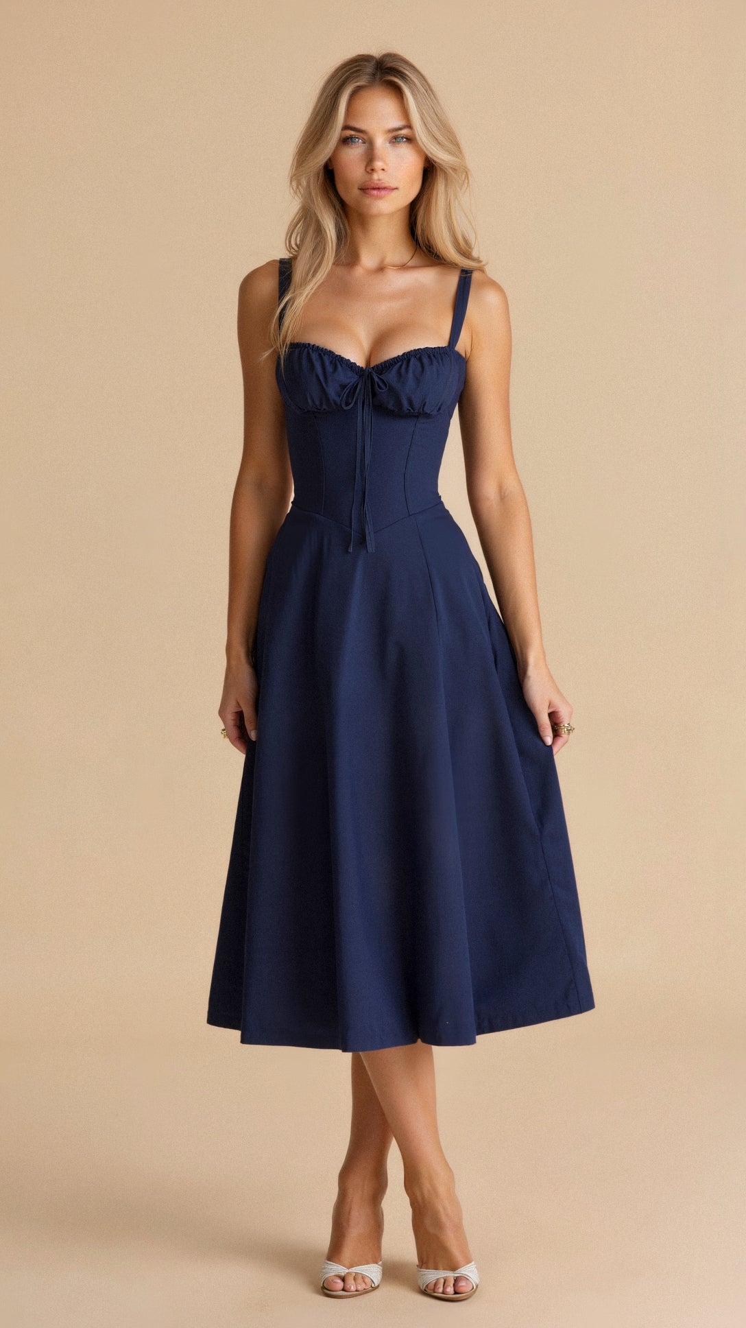 Midikleid mit Mieder und A-Line-Rock für Damen