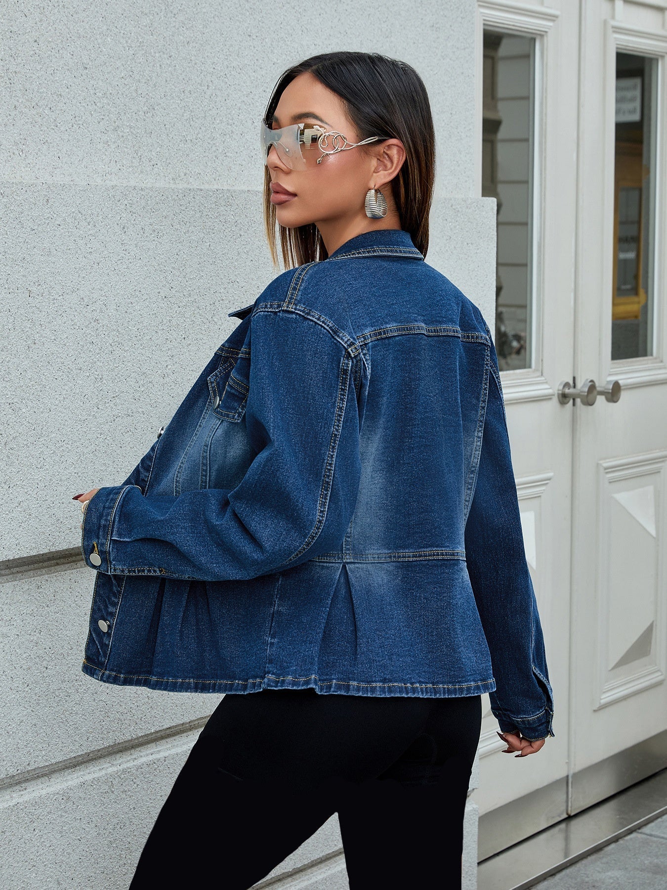Damen Jeansjacke mit Knopfleiste