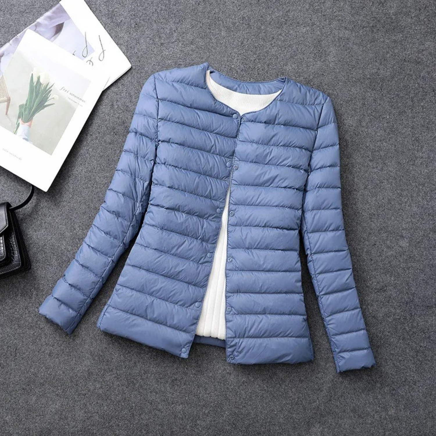 Wattierte Damenjacke mit Knopfleiste