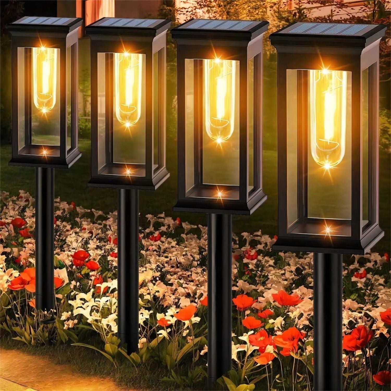 Elegante Solar Laterne Outdoor im Kubischen Design – Wetterfest mit Automatischer Dämmerungserkennung-5
