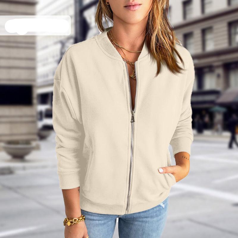 Leichte Zip-Up Übergangsjacke für Frauen