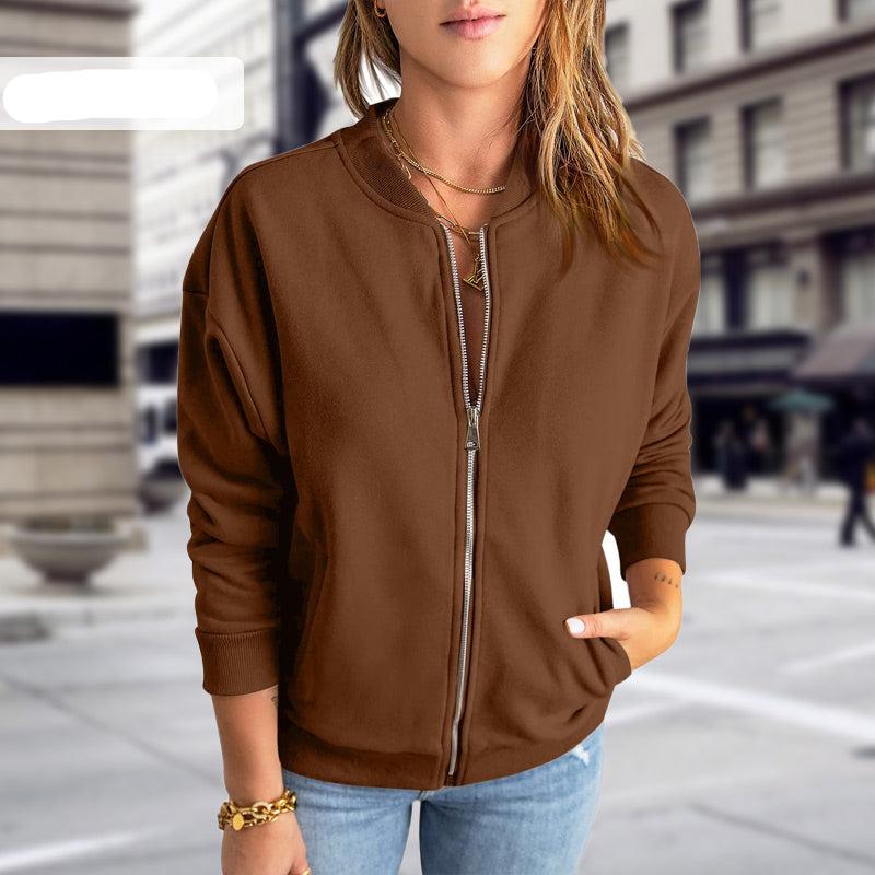 Leichte Zip-Up Übergangsjacke für Frauen