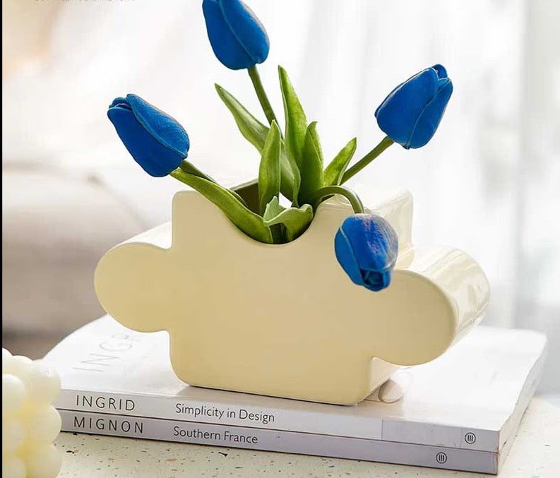 Variant image for Kreative Keramikvase im Puzzle-Design – Stilvolle Dekoration für Blumenarrangements-3
