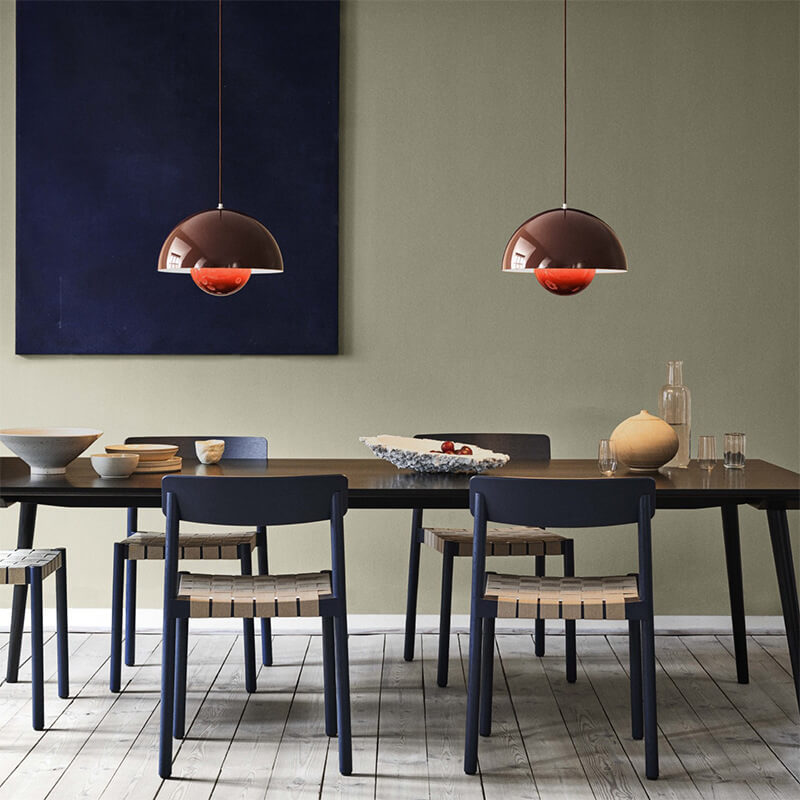 Variant image for Nordische Pendelleuchte Hängeleuchte mit Halbkreis Kuppel für Esszimmer und Wohnbereich-11