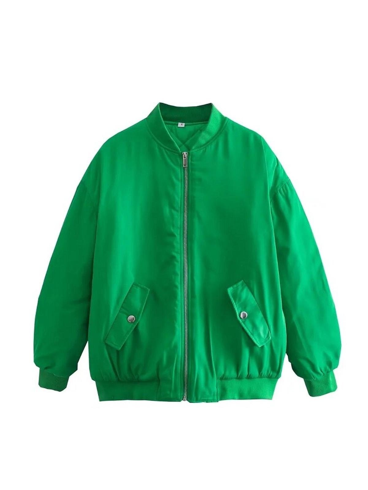 Damen Bomberjacke mit Oversize Schnitt und Reißverschluss