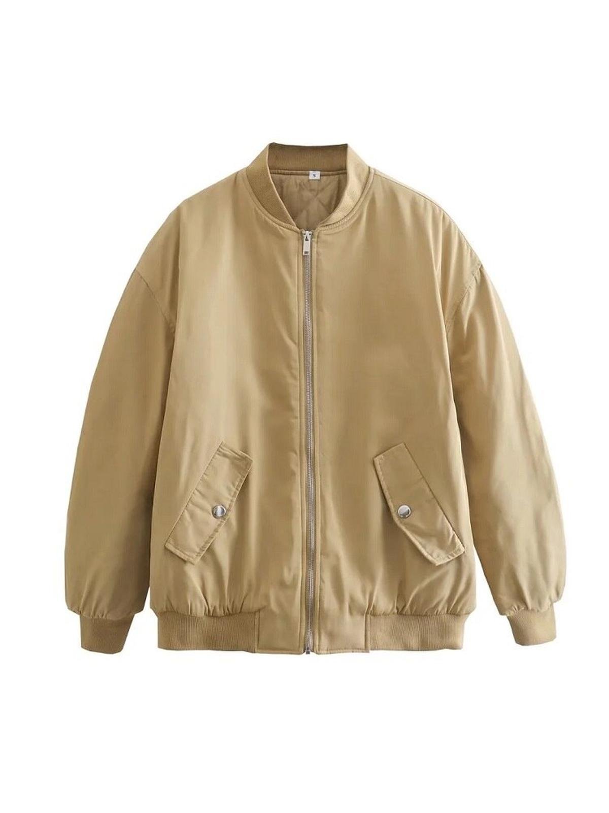 Damen Bomberjacke mit Oversize Schnitt und Reißverschluss