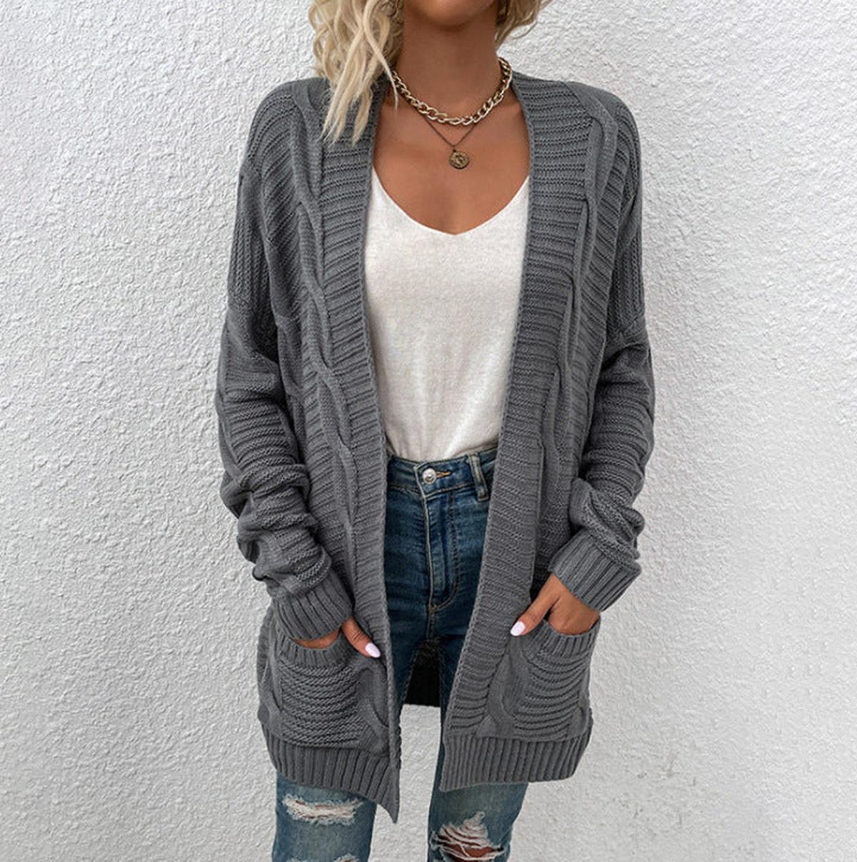 Damen Strickjacke mit lockerer Passform für den Winter