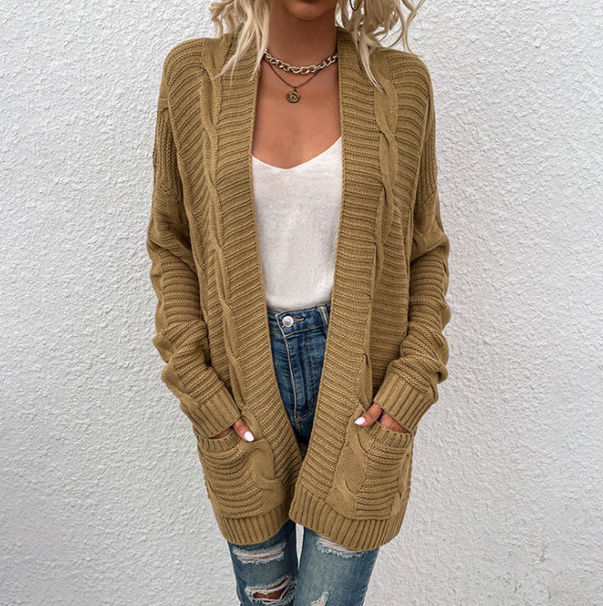 Damen Strickjacke mit lockerer Passform für den Winter