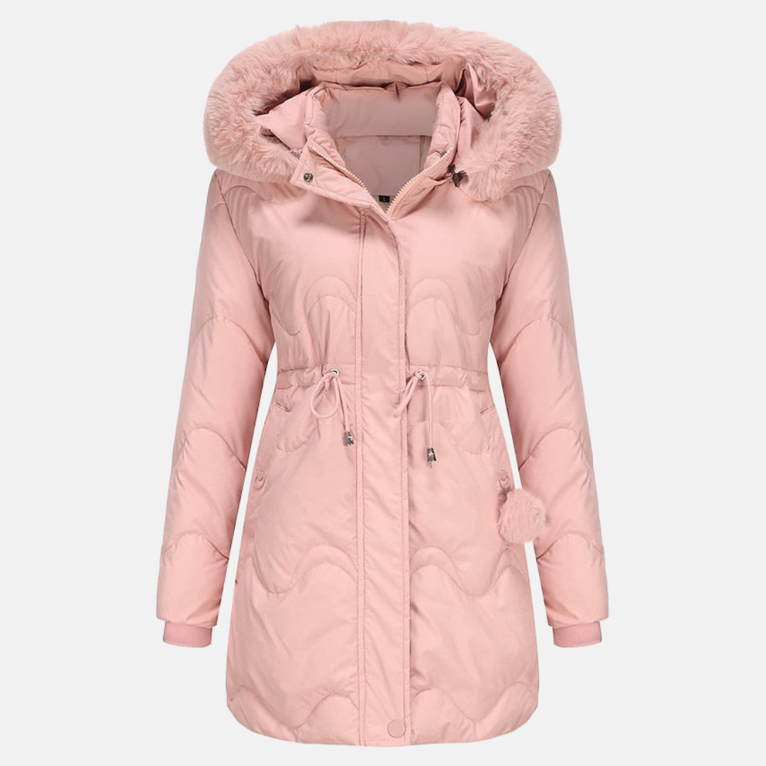 Parka Jacke Damen mit Kapuze, verstellbarem Bund und klarer Linienführung