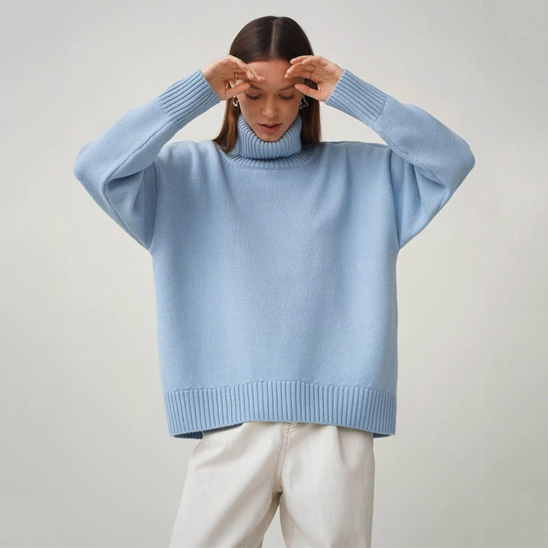 Damen Winterpullover mit hohem Kragenausschnitt
