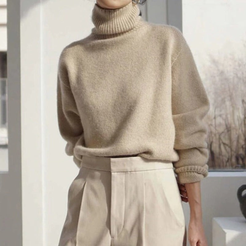 Damen Winterpullover mit hohem Kragenausschnitt