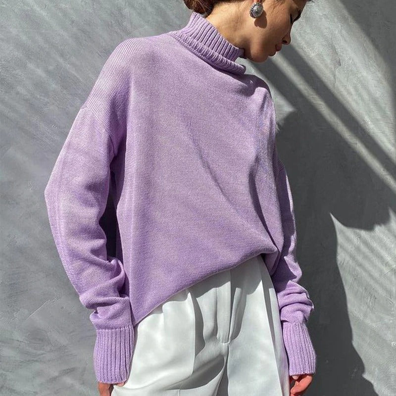 Damen Winterpullover mit hohem Kragenausschnitt