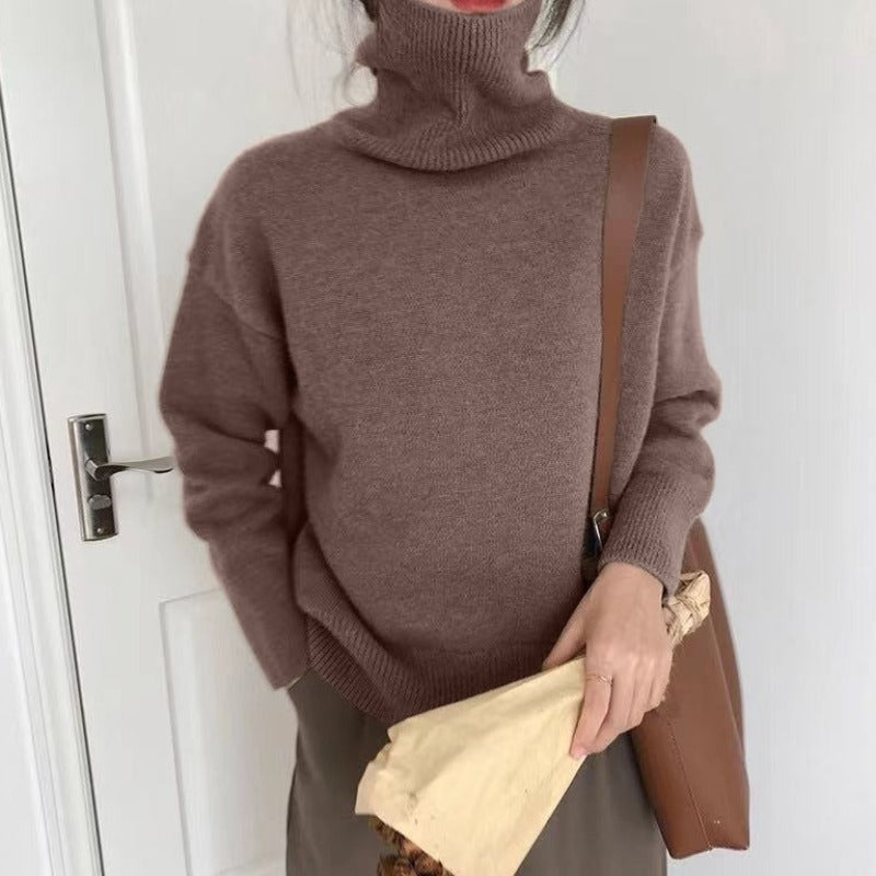 Damen Winterpullover mit hohem Kragenausschnitt