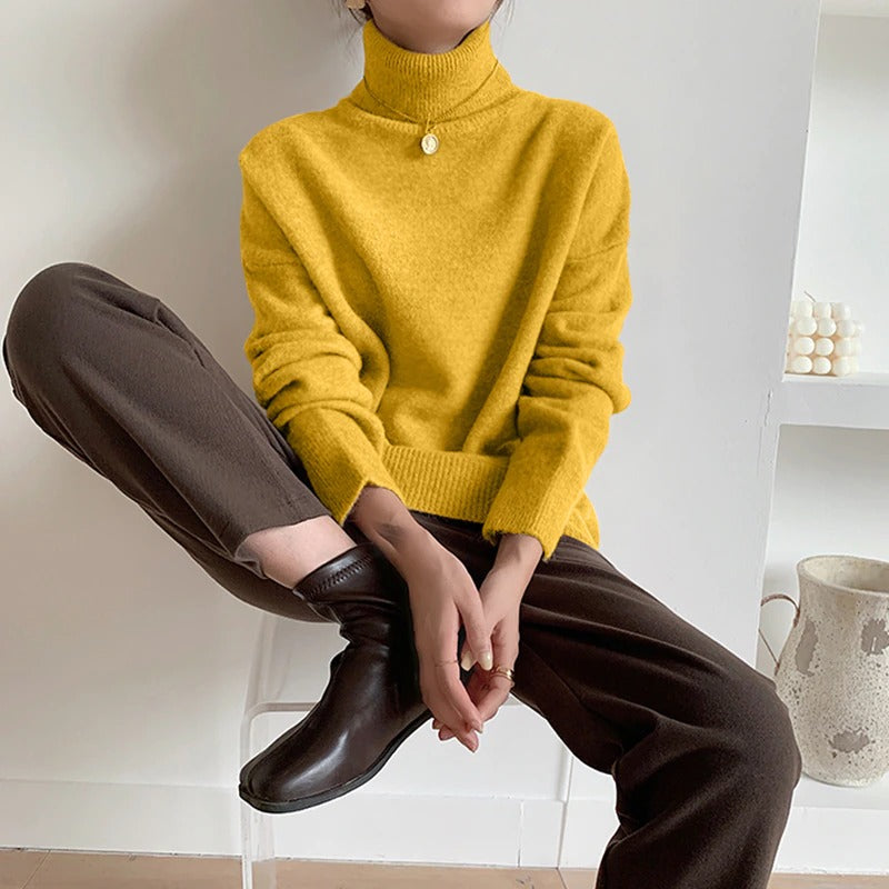 Damen Winterpullover mit hohem Kragenausschnitt