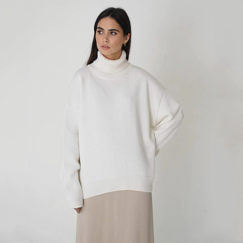 Damen Winterpullover mit hohem Kragenausschnitt