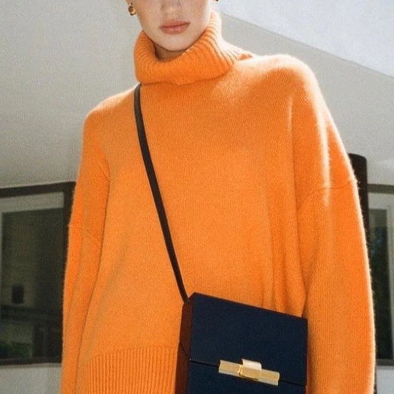 Damen Winterpullover mit hohem Kragenausschnitt