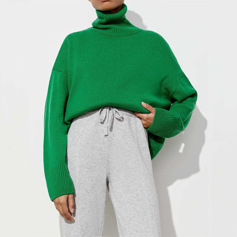 Damen Winterpullover mit hohem Kragenausschnitt