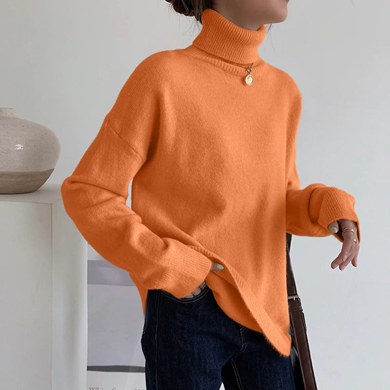 Damen Winterpullover mit hohem Kragenausschnitt