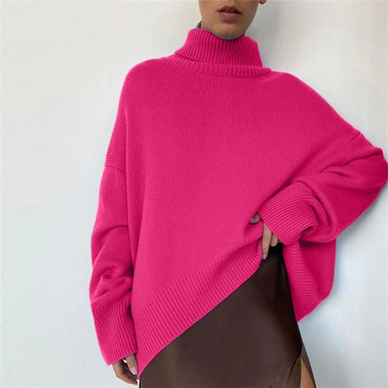 Damen Winterpullover mit hohem Kragenausschnitt
