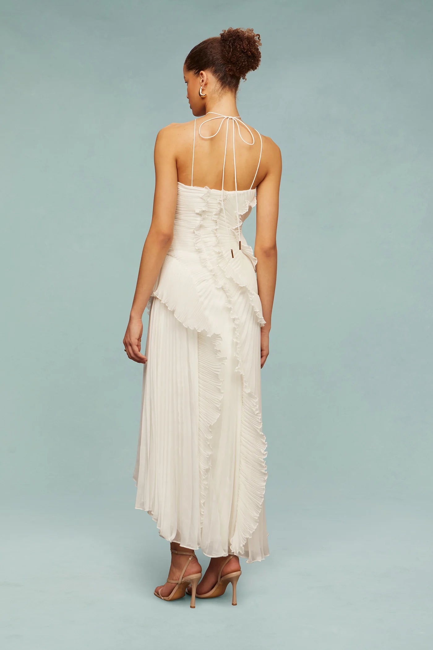 Rüschen-Maxikleid mit Neckholder für festliche Anlässe