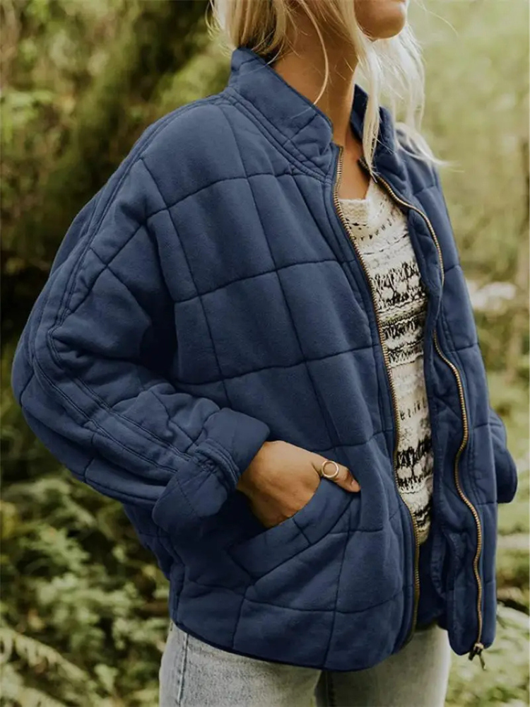 Damen Winterjacke mit lockerem Schnitt und geradem Verlauf