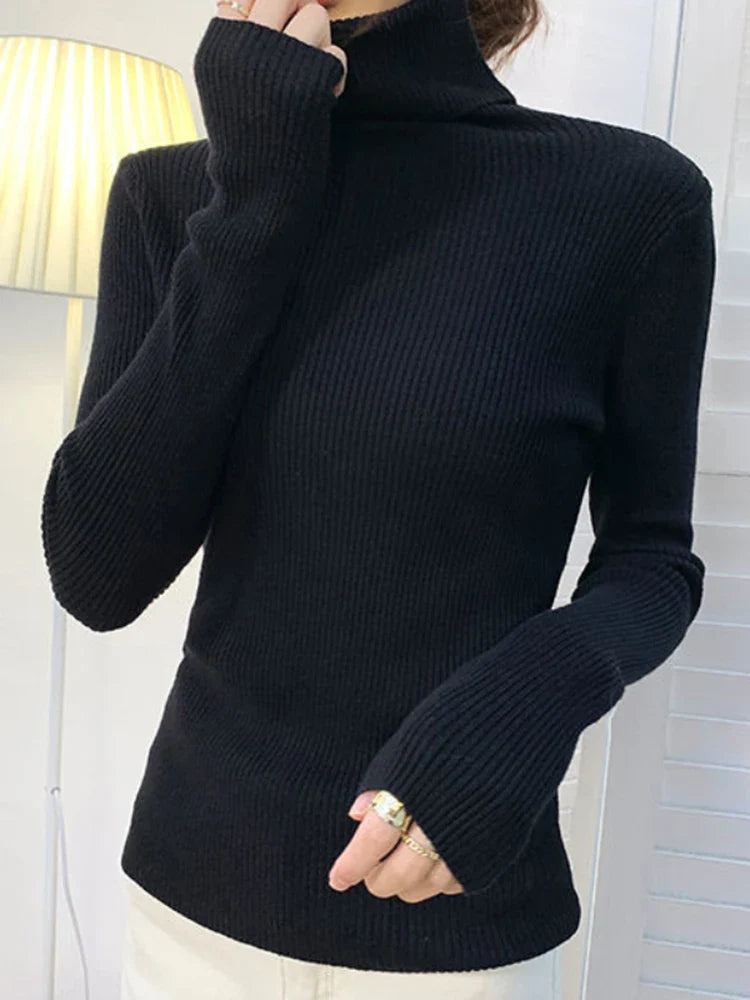 Damenpullover mit Rollkragen und klassischer Passform
