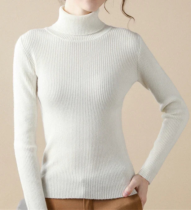 Damenpullover mit Rollkragen und klassischer Passform