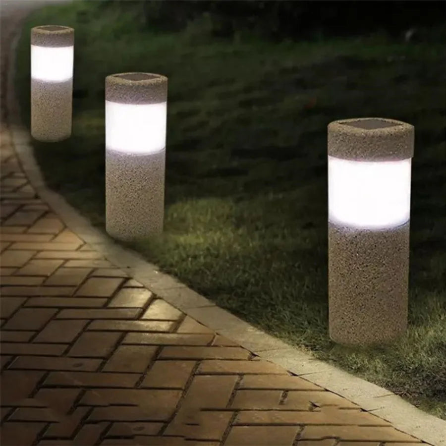 Stilvolle LED Außenlampe aus Stein für nachhaltige Außenbeleuchtung im Garten-2