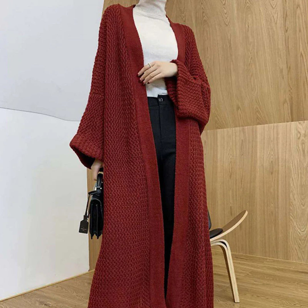 Damen Strickjacke mit langer fließender Silhouette für den Winter