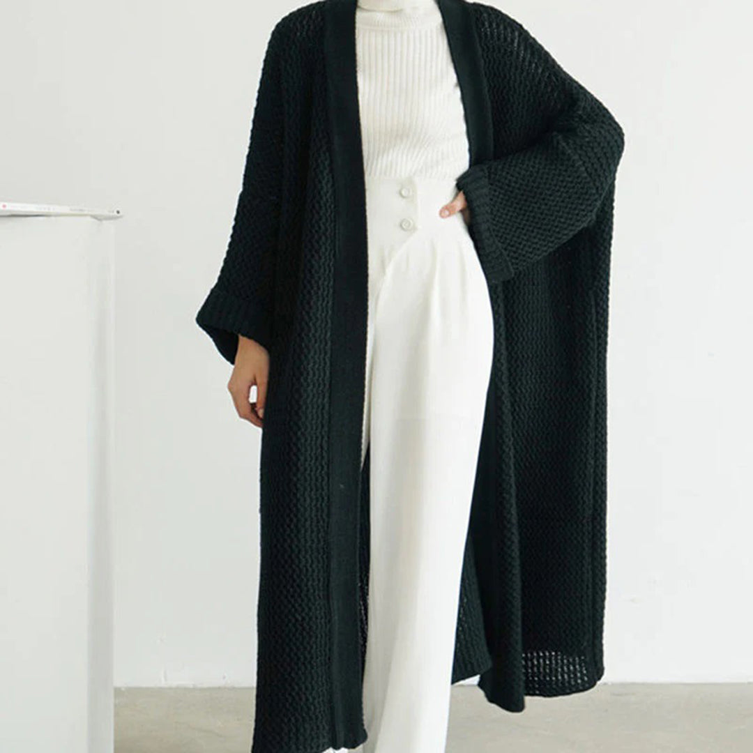 Damen Strickjacke mit langer fließender Silhouette für den Winter