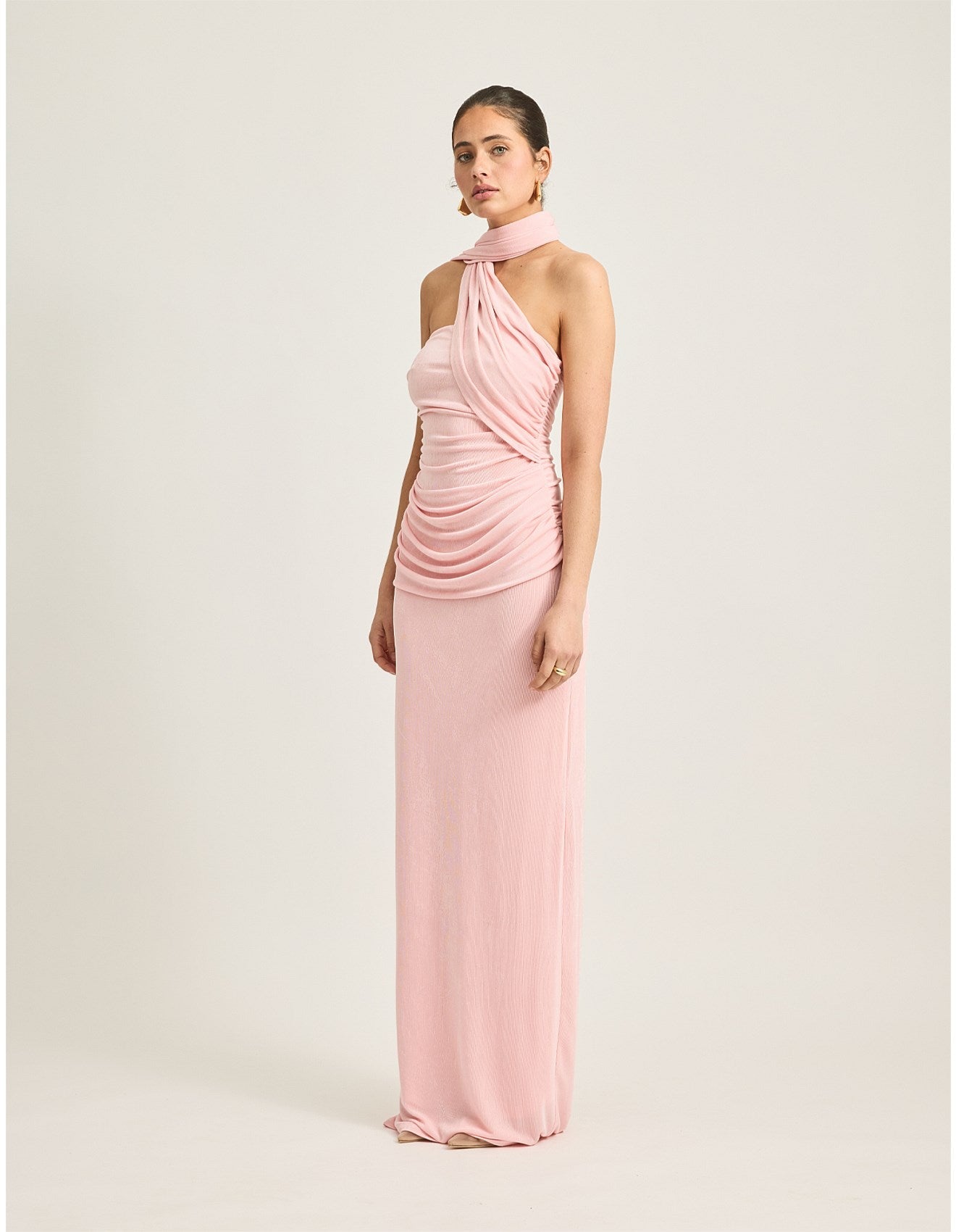 Trägerloses Maxikleid mit Raffungen für festliche Anlässe